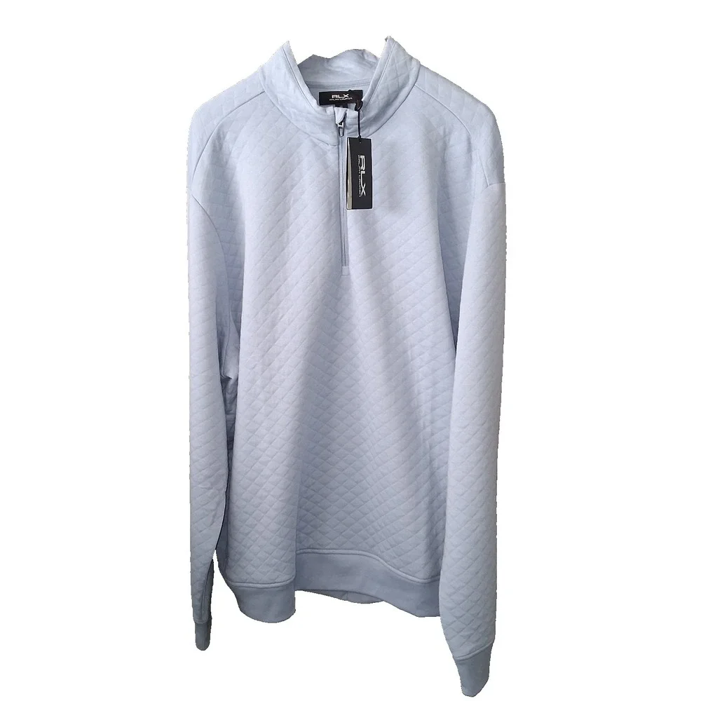 NWT RLX Ralph Lauren Quilted Quarter-Zip Pullover Blue Sweater Men's 3XL $175.00